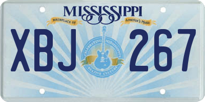 MS license plate XBJ267
