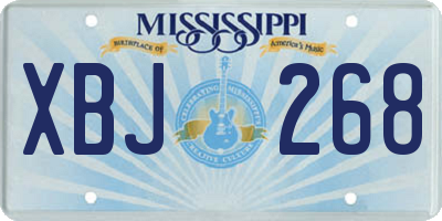 MS license plate XBJ268