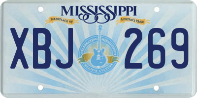 MS license plate XBJ269