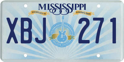 MS license plate XBJ271