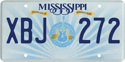 MS license plate XBJ272