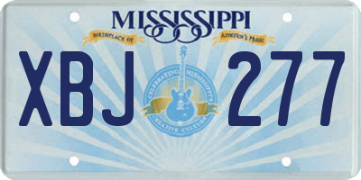 MS license plate XBJ277