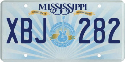 MS license plate XBJ282