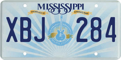 MS license plate XBJ284