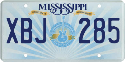 MS license plate XBJ285