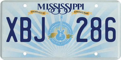 MS license plate XBJ286