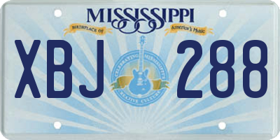 MS license plate XBJ288