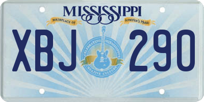 MS license plate XBJ290