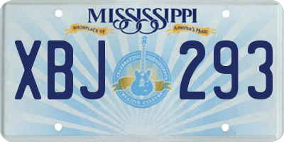 MS license plate XBJ293