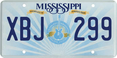 MS license plate XBJ299