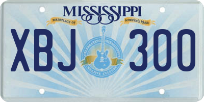 MS license plate XBJ300