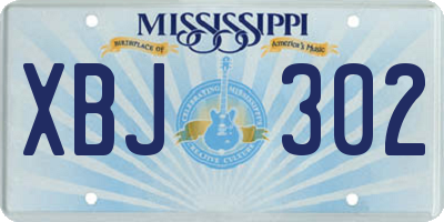 MS license plate XBJ302