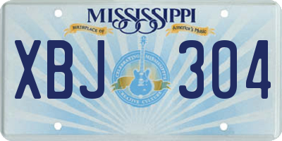 MS license plate XBJ304