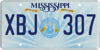 MS license plate XBJ307