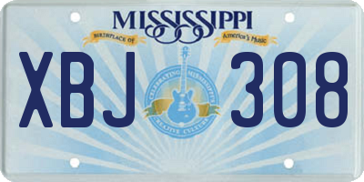 MS license plate XBJ308