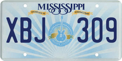 MS license plate XBJ309