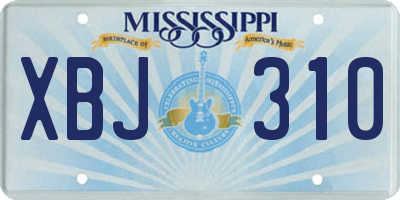 MS license plate XBJ310