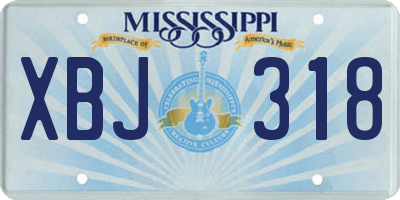 MS license plate XBJ318