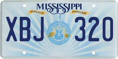 MS license plate XBJ320