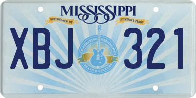 MS license plate XBJ321