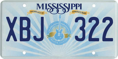MS license plate XBJ322