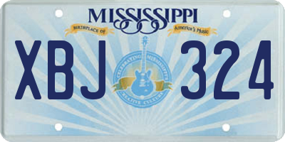 MS license plate XBJ324