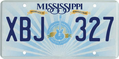 MS license plate XBJ327