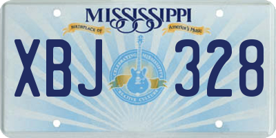 MS license plate XBJ328