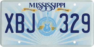 MS license plate XBJ329