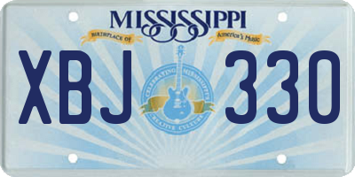 MS license plate XBJ330