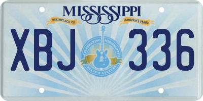 MS license plate XBJ336