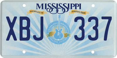 MS license plate XBJ337