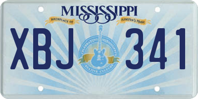 MS license plate XBJ341