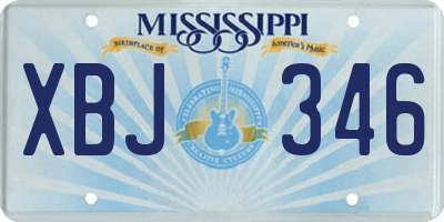 MS license plate XBJ346
