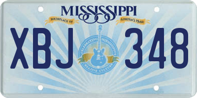 MS license plate XBJ348