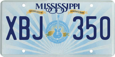 MS license plate XBJ350
