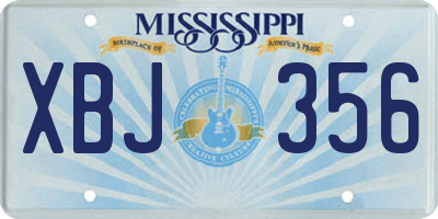 MS license plate XBJ356
