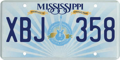 MS license plate XBJ358