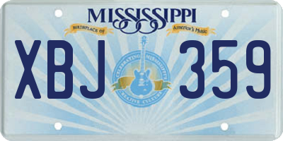 MS license plate XBJ359
