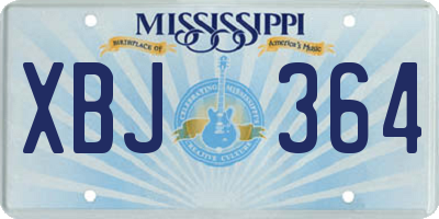 MS license plate XBJ364