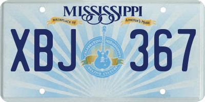 MS license plate XBJ367