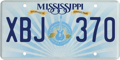MS license plate XBJ370