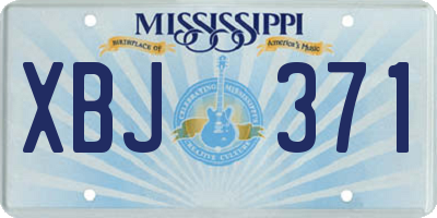 MS license plate XBJ371