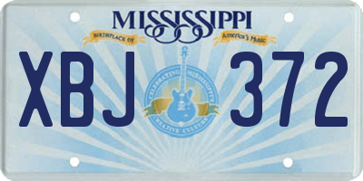 MS license plate XBJ372