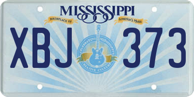 MS license plate XBJ373