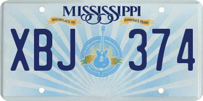 MS license plate XBJ374