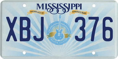 MS license plate XBJ376