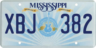 MS license plate XBJ382