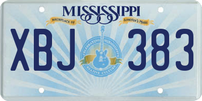MS license plate XBJ383