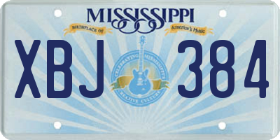 MS license plate XBJ384